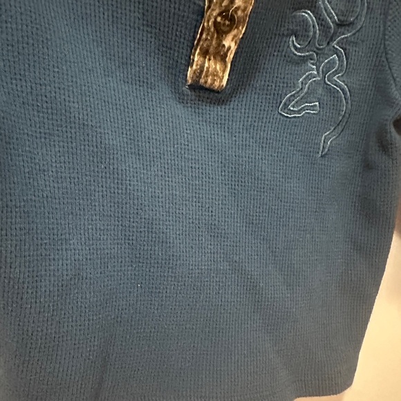 Browning Toddler Blue Camo Waffle Long Sleeve T-shirt Size 2T - Picture 4 of 9